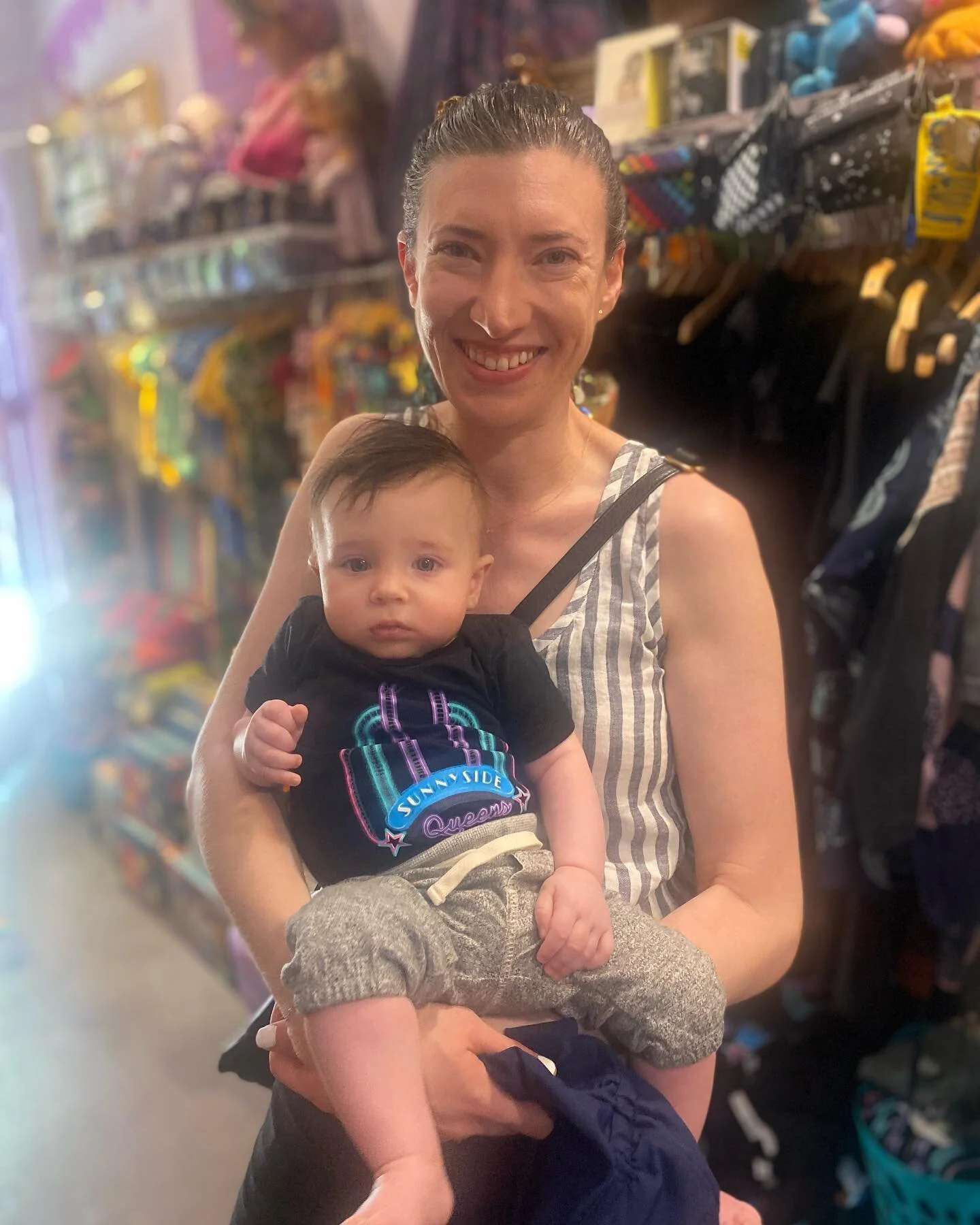Happy Mother&rsquo;s Day to all the Sunnyside Moms that keep the Bliss shop running and full of joy! Thank you! And thanks also so much to @awolf7 for stopping by with her cutie in his Sunnyside onesie from the shop! 💜

Hope you all have a beautiful
