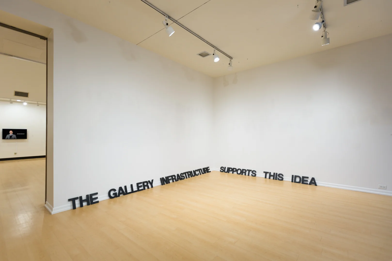 The Gallery Infrastructure Supports This Idea , 2019 Wood, India ink, and wax Size variable