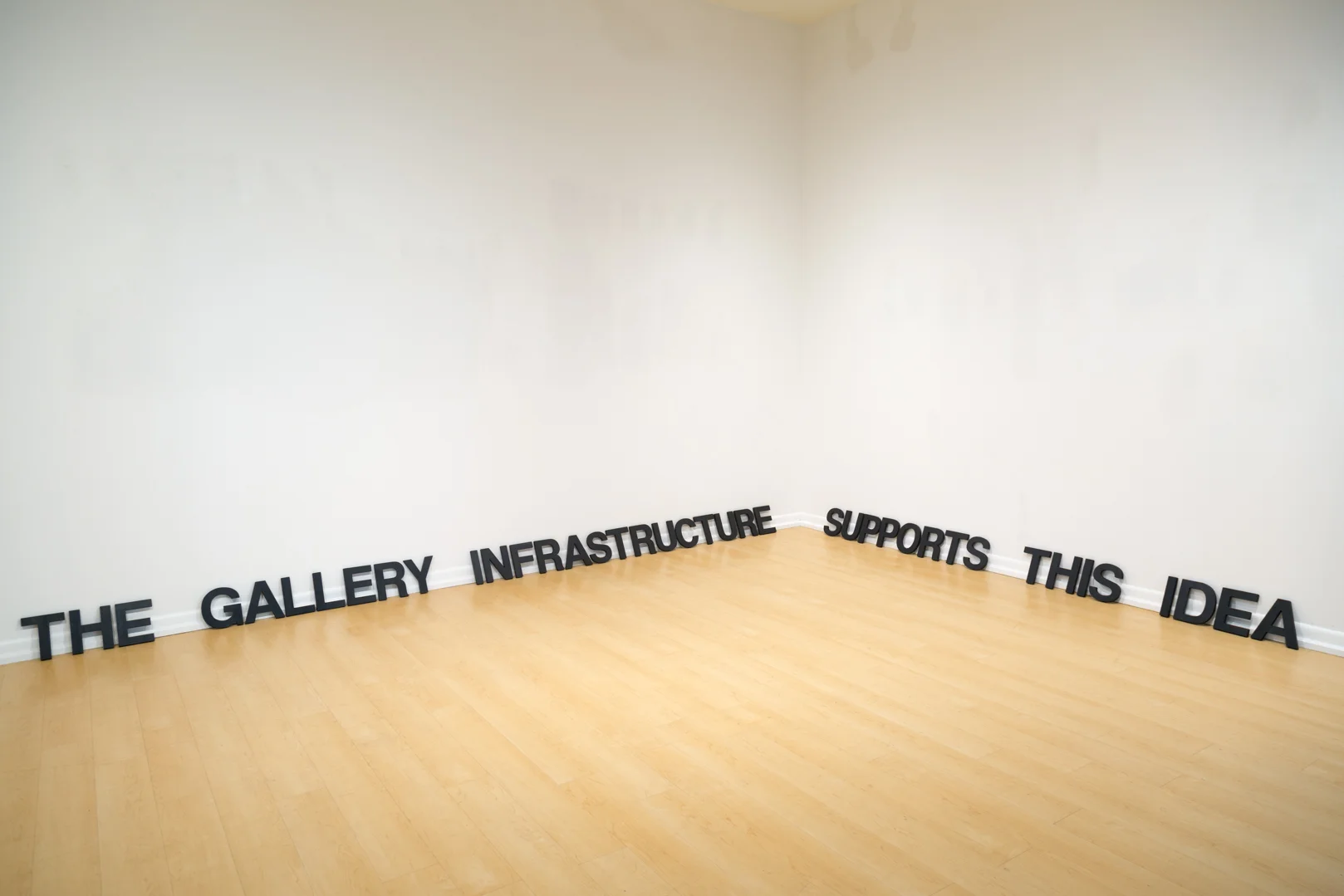 The Gallery Infrastructure Supports This Idea , 2019 Wood, India ink, and wax Size variable