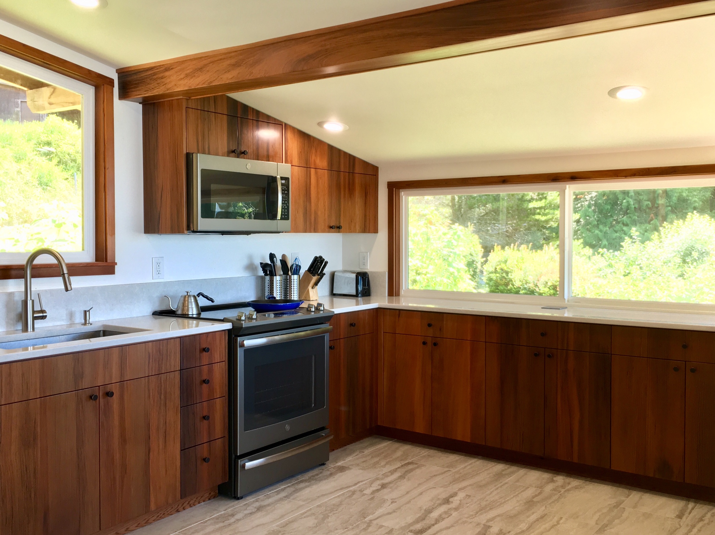 Custom Redwood Cabinets Built From Old Growth Salvaged Lumber
