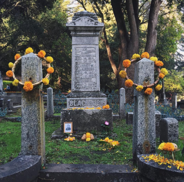 Photo of Judge William Blackburn's grave at Evergreen Cemetery