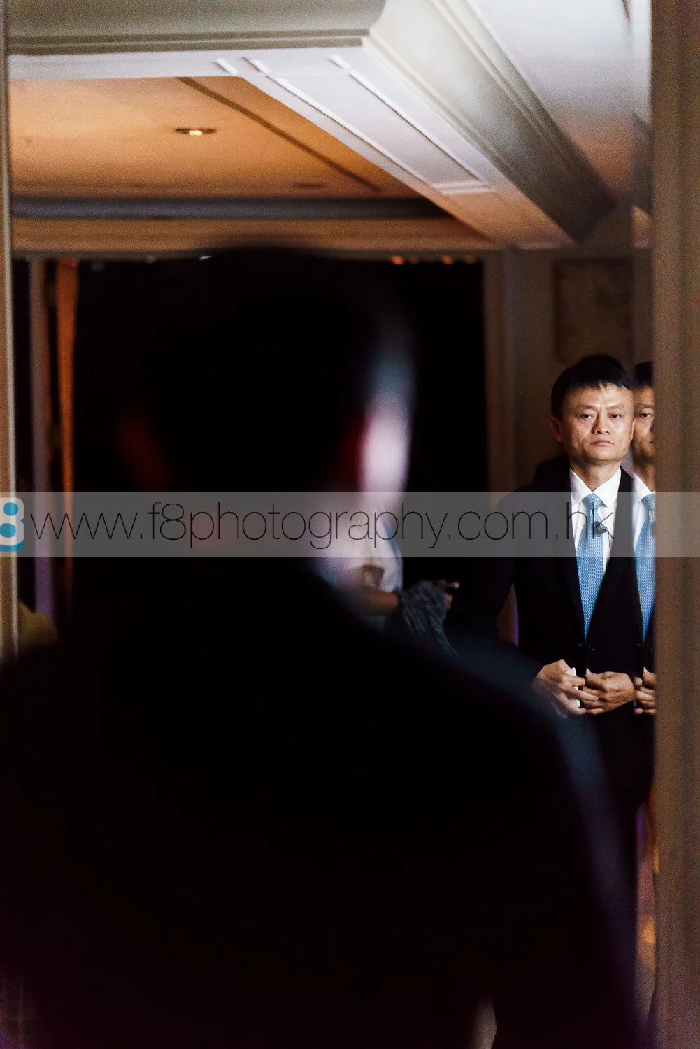 Jack Ma, founder of alibaba.com, richest man in China preparing to go on stage with president of the united states.