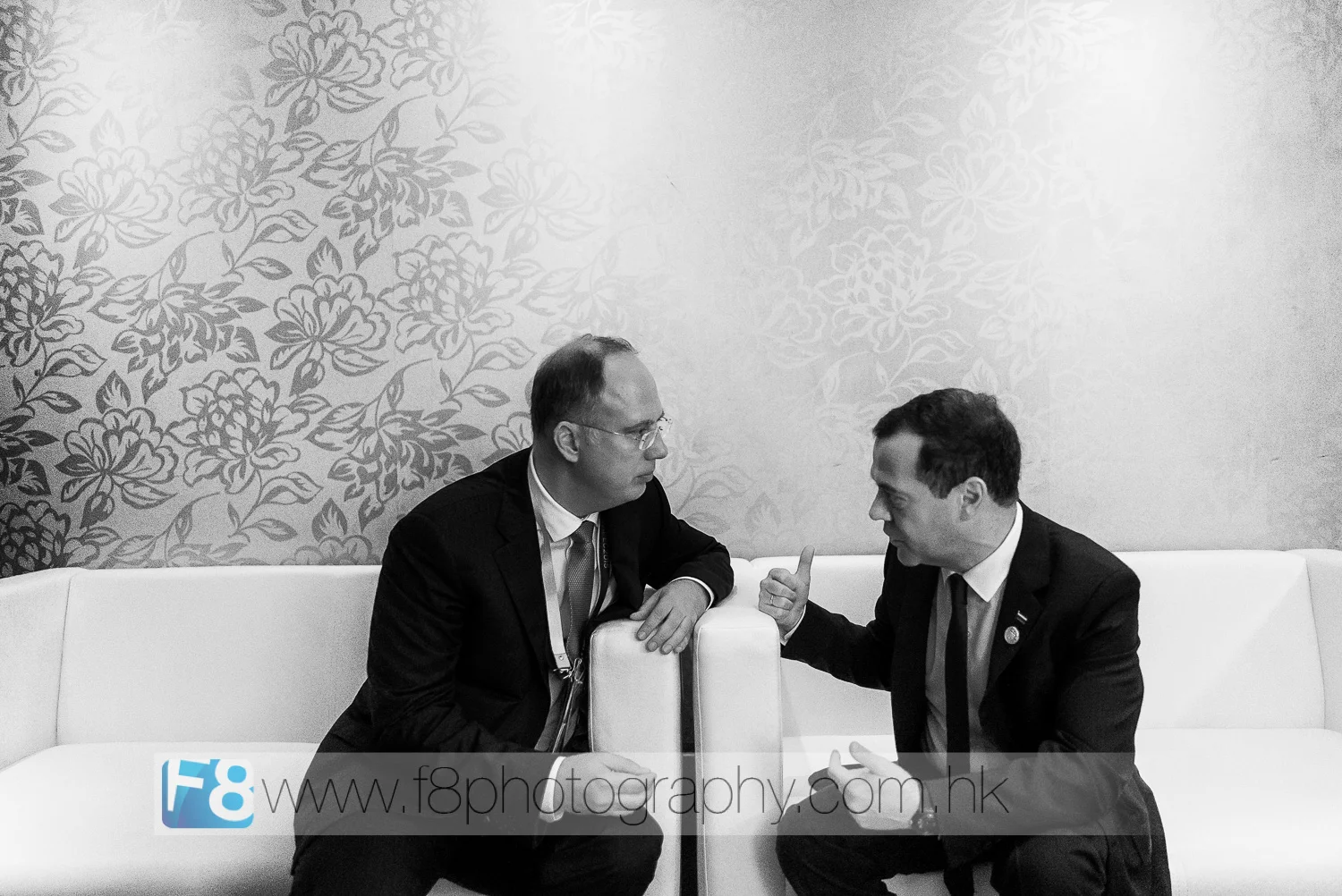 PRIME MINISTER DMITRY MEDVEDEV OF RUSSIA BACKSTAGE with his team AT APEC 2015.