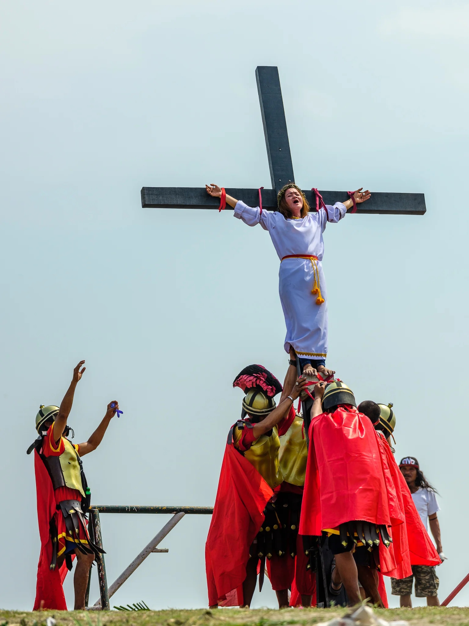 One lady was amongst the Catholic devotees to be crucified with real nails through her hands.