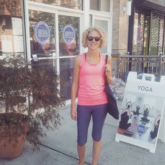 At the Abhyasa Yoga Centre, Brooklyn, NYC after one of J.Brown's classes.