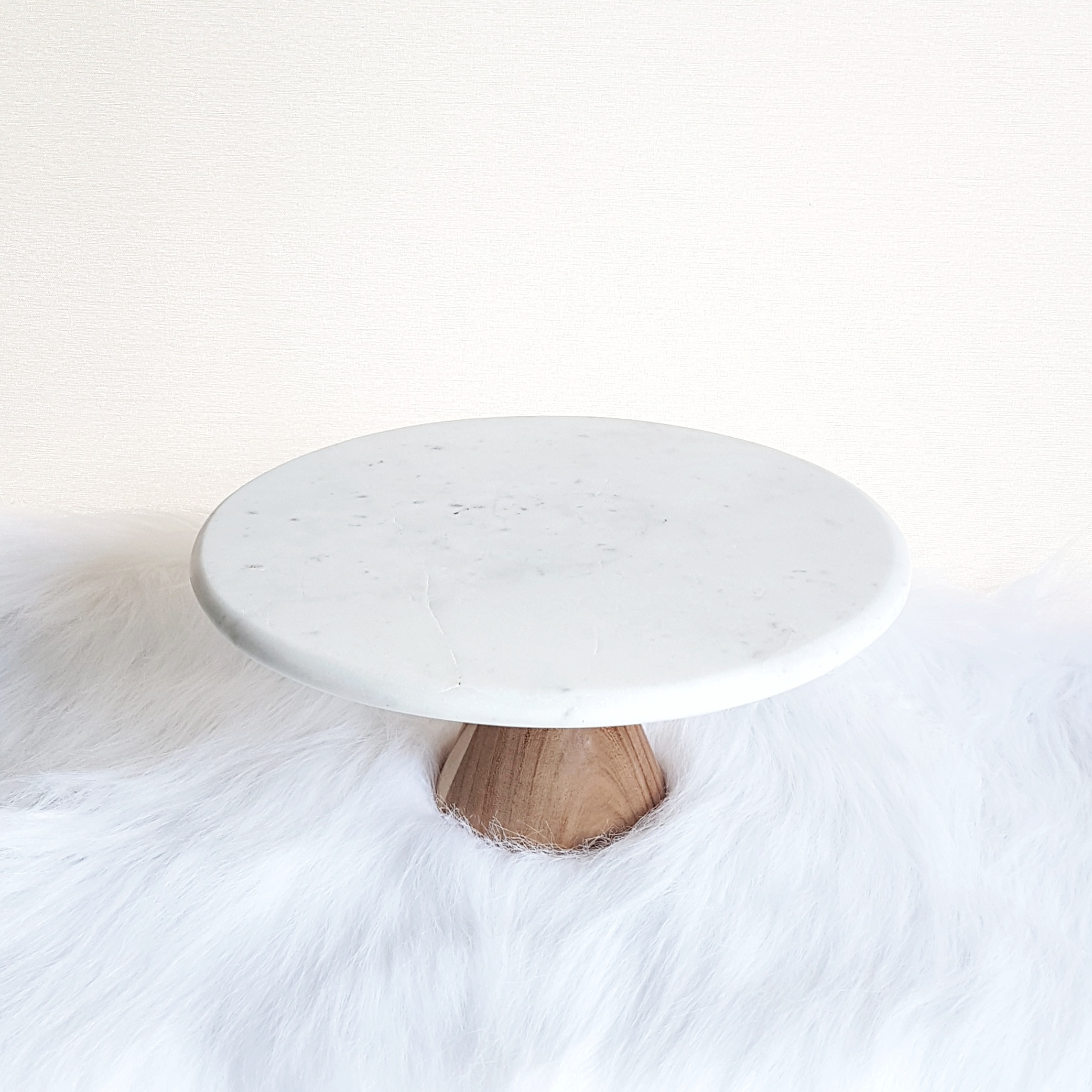 Marble & Wood Cake Stand 10" - 2 available $10
