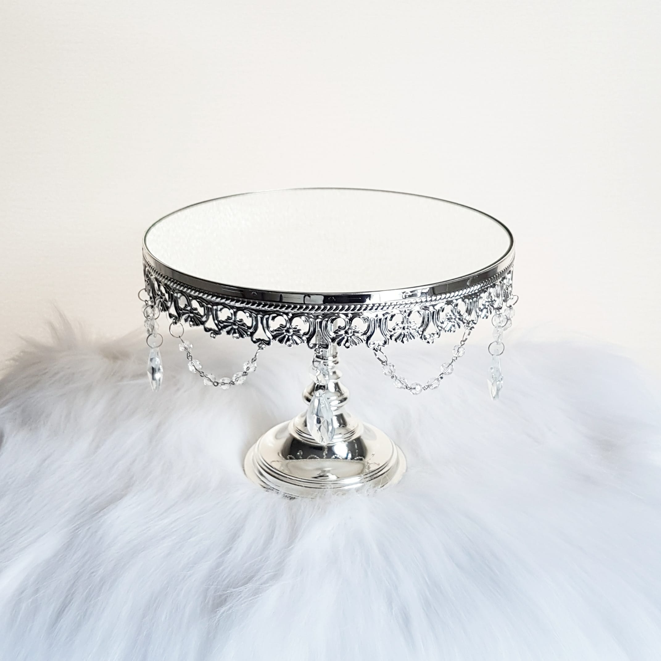 Silver Plated Crystal Drape Stand - 10" $20