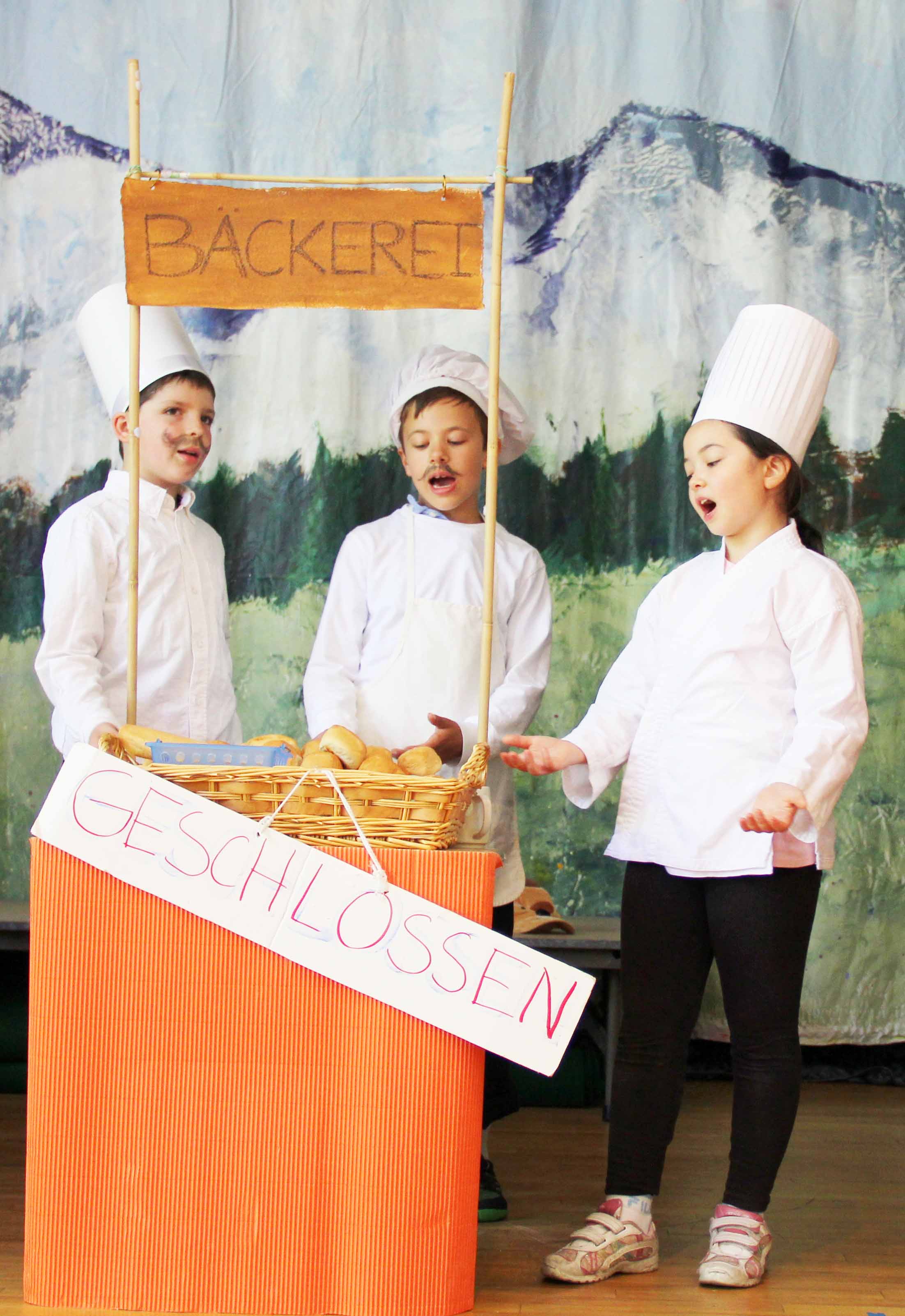Third grade German play, in which each student has a part.
