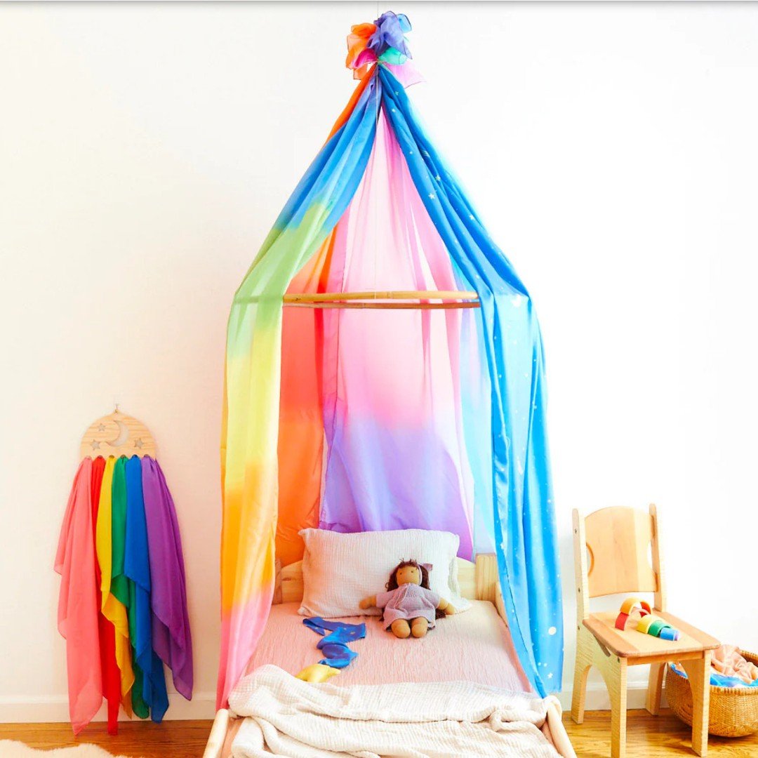 Sarah's Silks is promoting the use of their Giant and Double Playsilks as bed canopies. These are a sweet and simple way to decorate a child's room. Stop into Homespun to see a lovely selection of the wonderfully versatile Giant Playsilks!
-
-
@homes