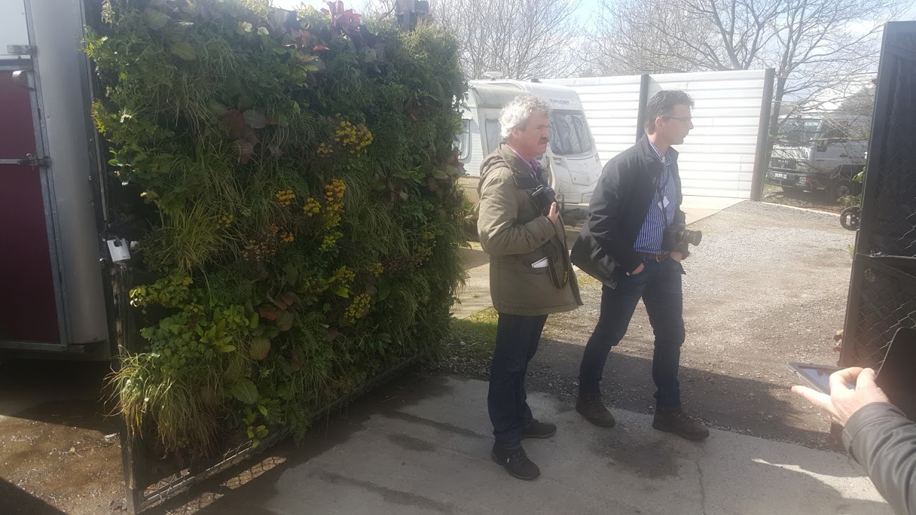 Entrance with integrated green wall