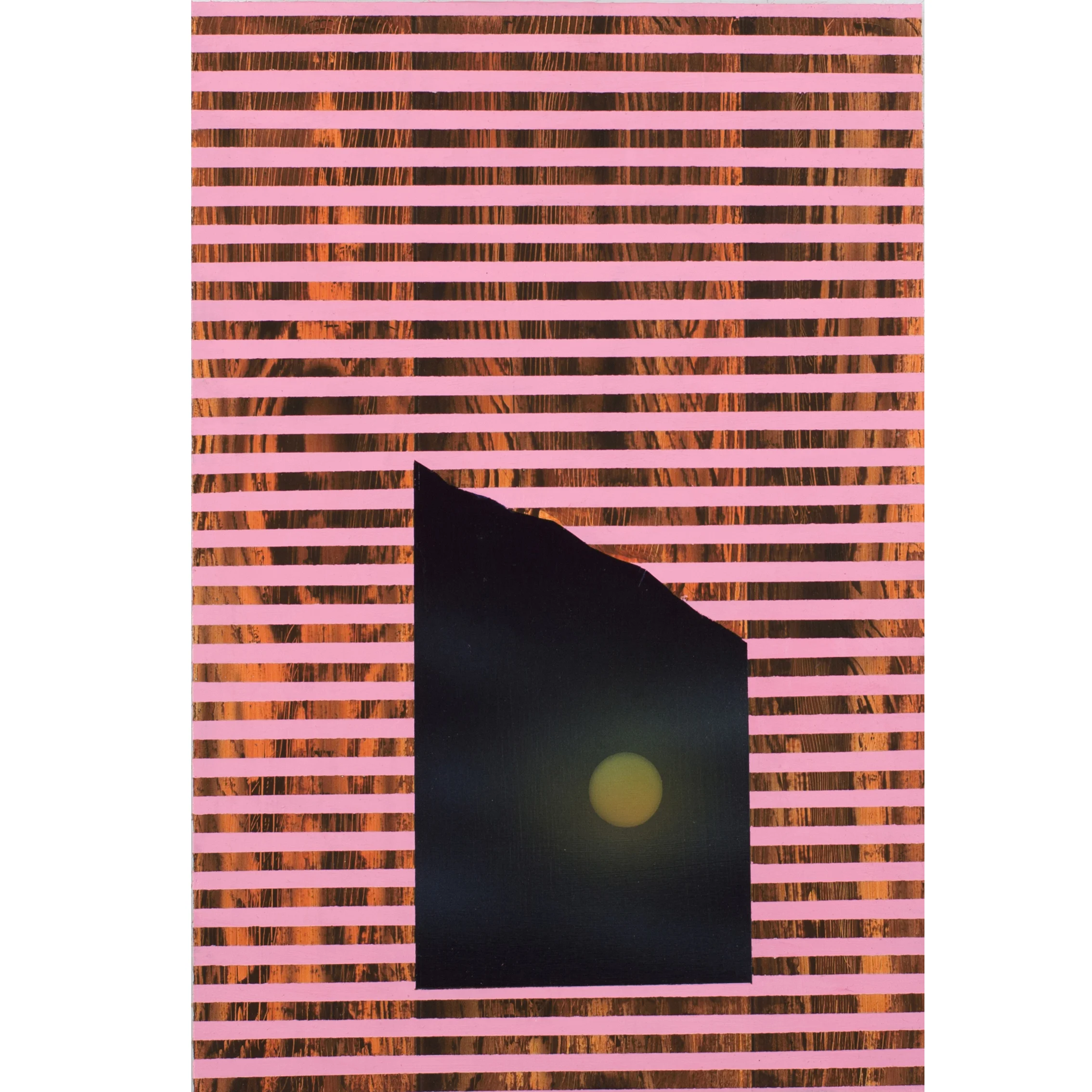 Pink Moon, Acrylic on Hand Cut Sheetrock, 15 x 10 inches, 2014.