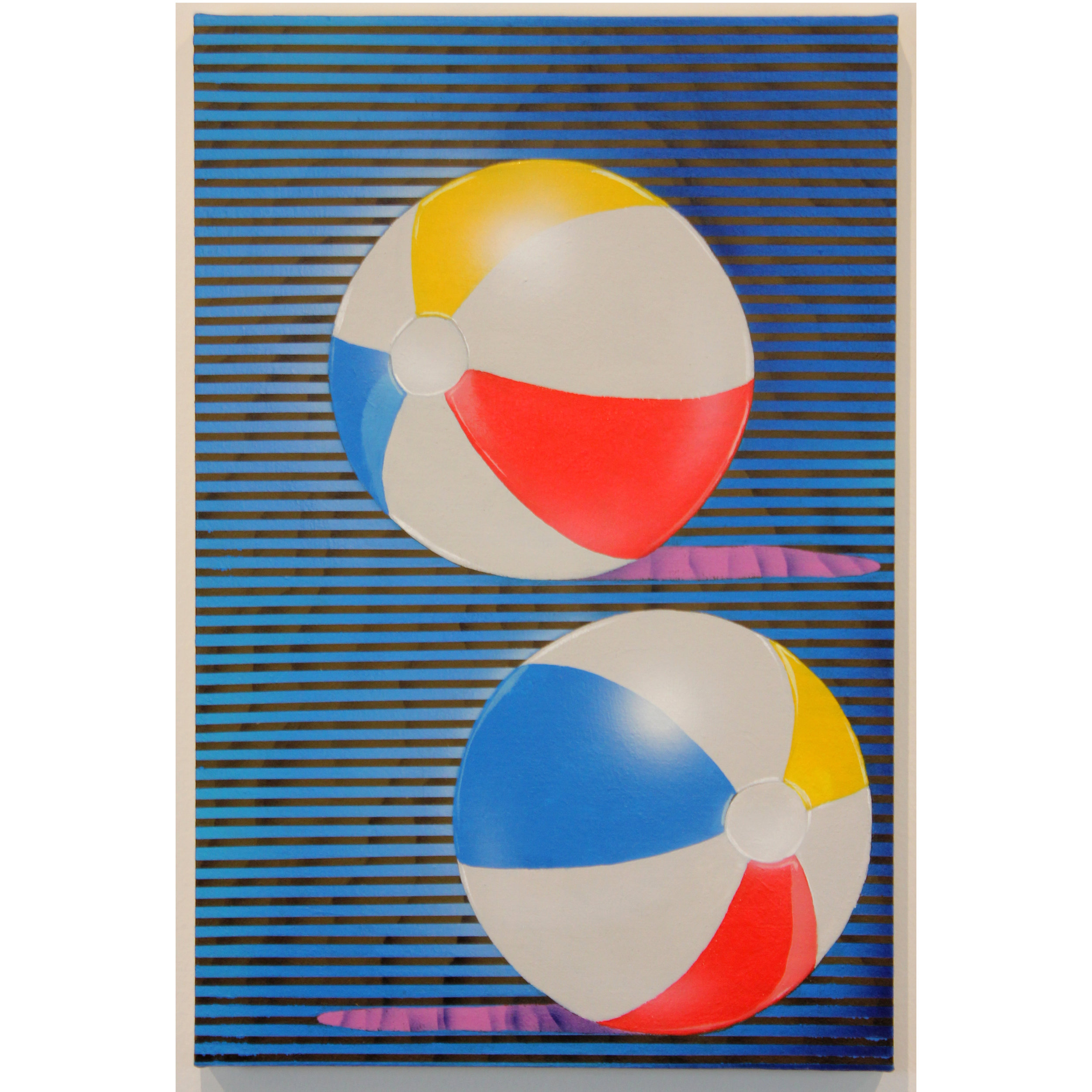   Beach Balls , 2019, acrylic on canvas, 15 x 10 inches. 