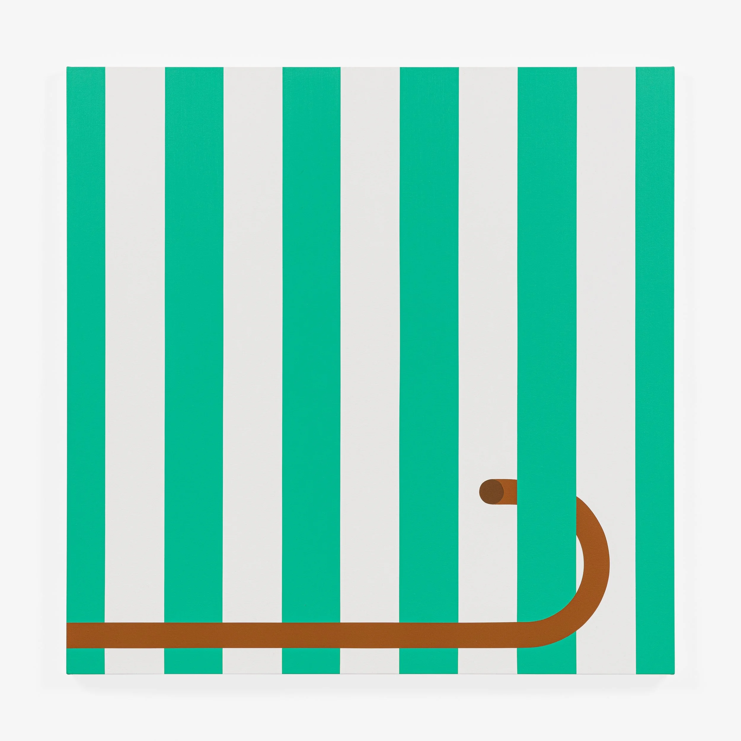 Green and White Stripes with Brown Interruption