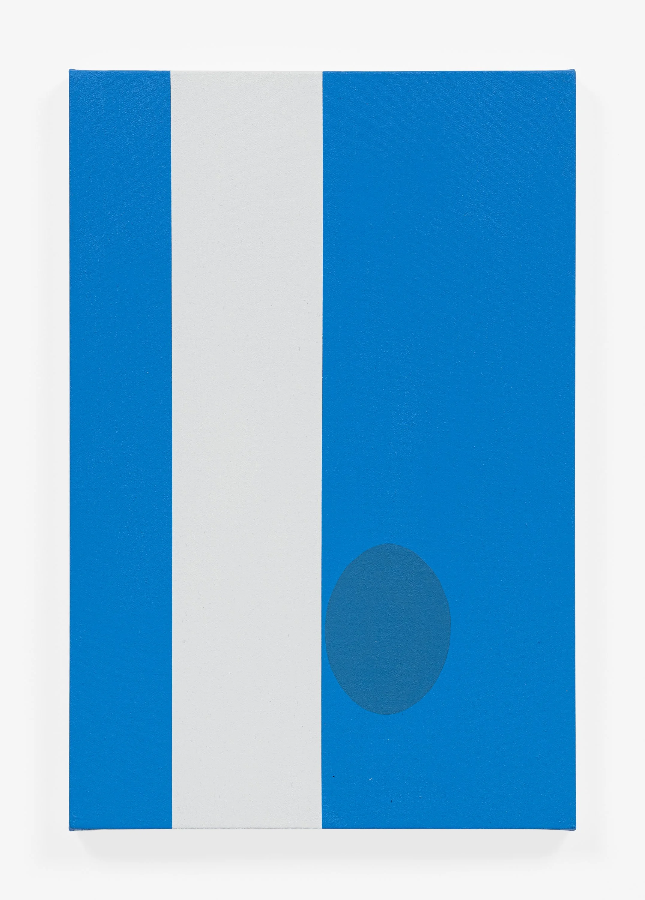 Line and Oval on Blue Background