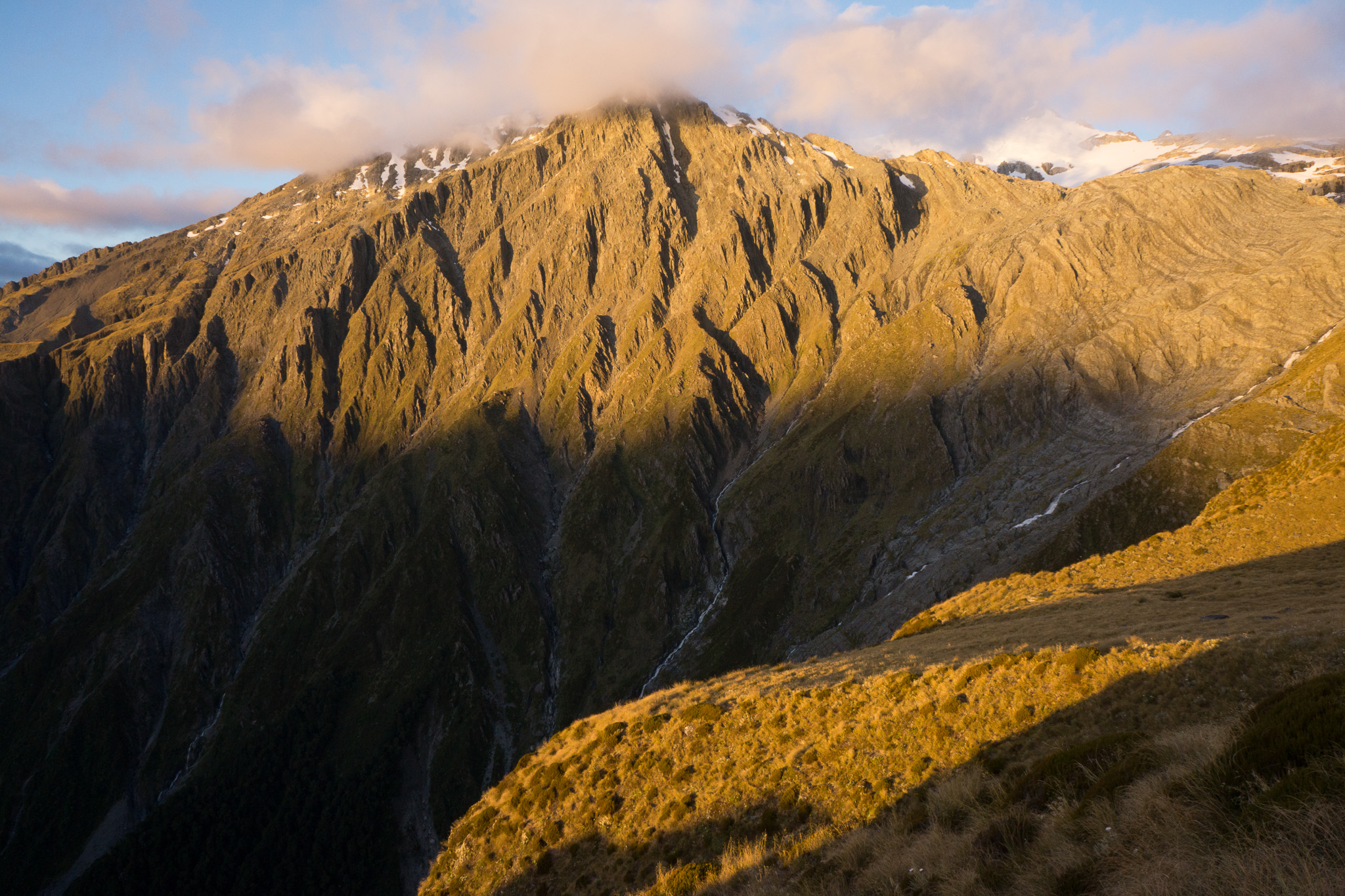 top heavy with mount brewster hiding behind the clouds