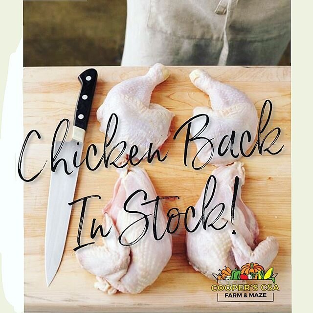 CHICKEN RESTOCK; 🍗
.
.
. We have a limited supply of our whole chickens, half chickens, &amp; chickens cut in quarters. Order on our Webstore for pickup in store Saturday or at the @uxbridgefarmersmarketcanada on Sunday! .
.
. (All chicken is frozen