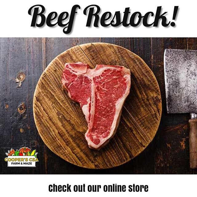 🚨BIG -MEATY-NEWS🚨.
.
.
.
. We finally have restocked some of our beef on the webstore! Check out the pasture beef section on our online store to order yours for the weekend. 🥩
.
.
.. link to our website in our bio.
.
.
.
. #cooperscsafarm #pasture