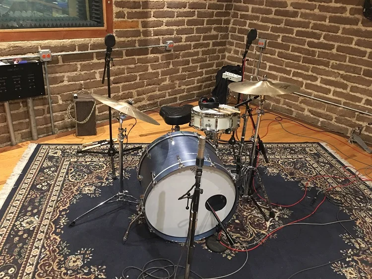 Brendan’s drum setup in Kentucky