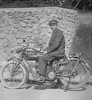 Sidney Rich on his beloved motorcycle.