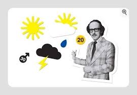 You can even buy a "retro weather" sticker pack now - complete with 70's Weather Man.