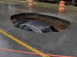The potholes in the parking lot were getting pretty bad ...