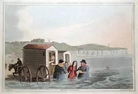 A bathing machine. How is a horse pulling a shed into the sea "a machine"?
