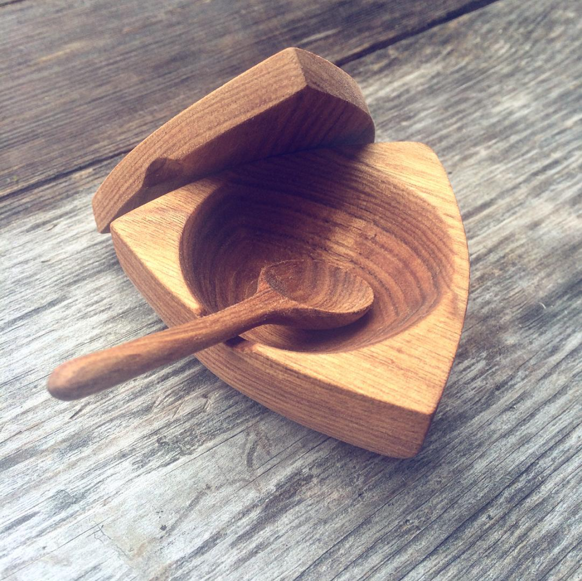 custom order salt cellar + spoon