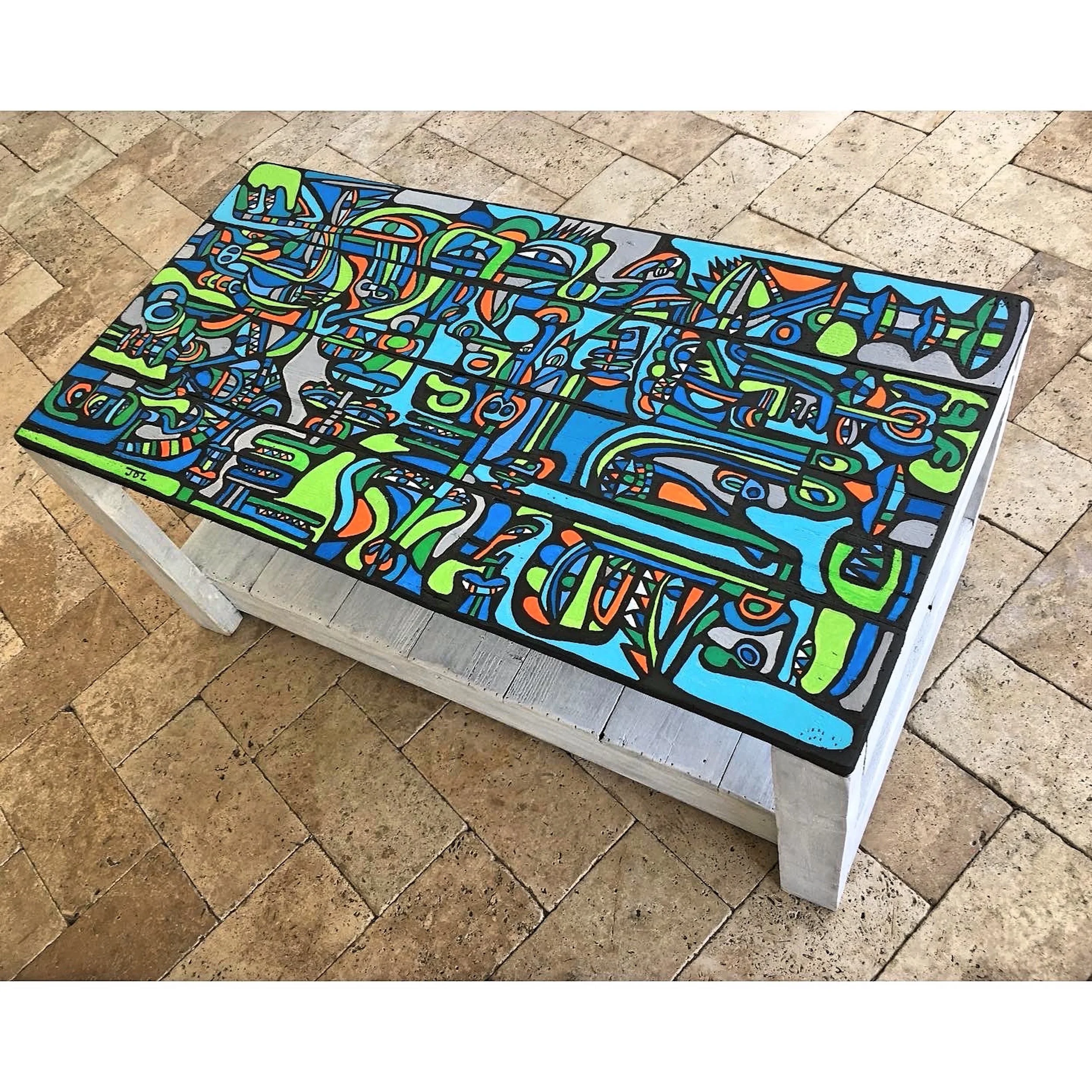 Coffee Table Painted Art