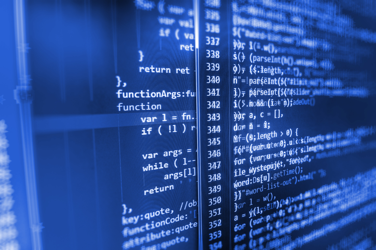 Computer screen showing source code