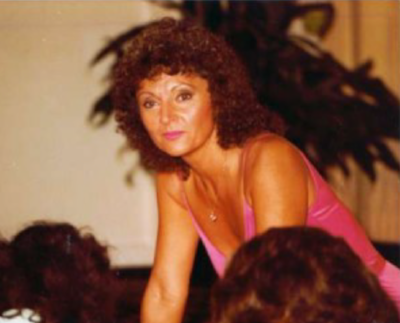 DOris as ifbb head judbge at the 1981 ms. olympia