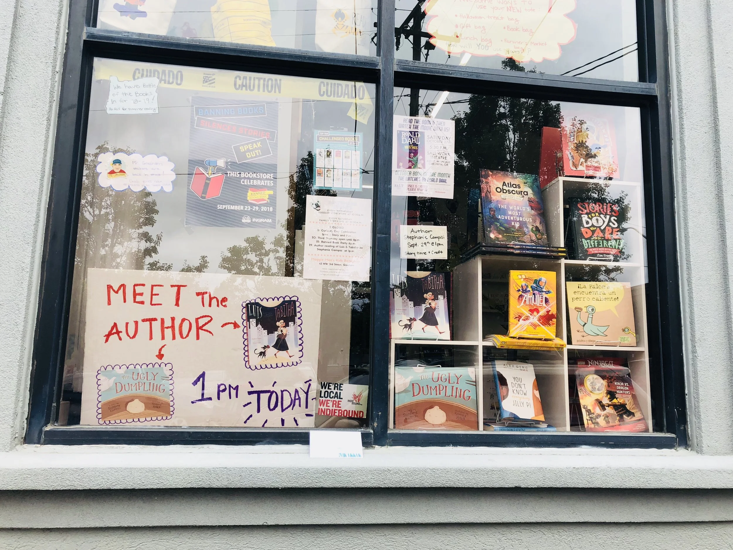 The window display at Maggie Mae’s in Portland!