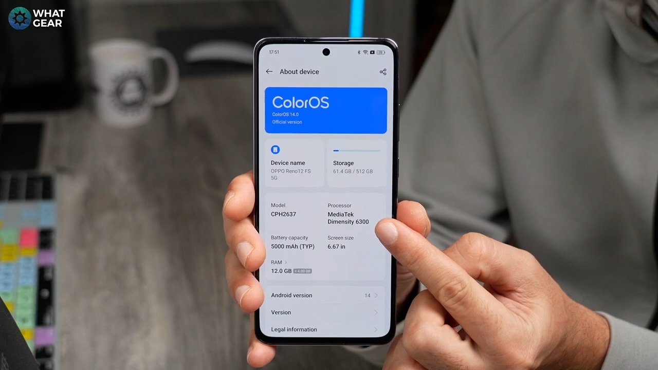 Oppo Reno 12FS review chipset.jpg