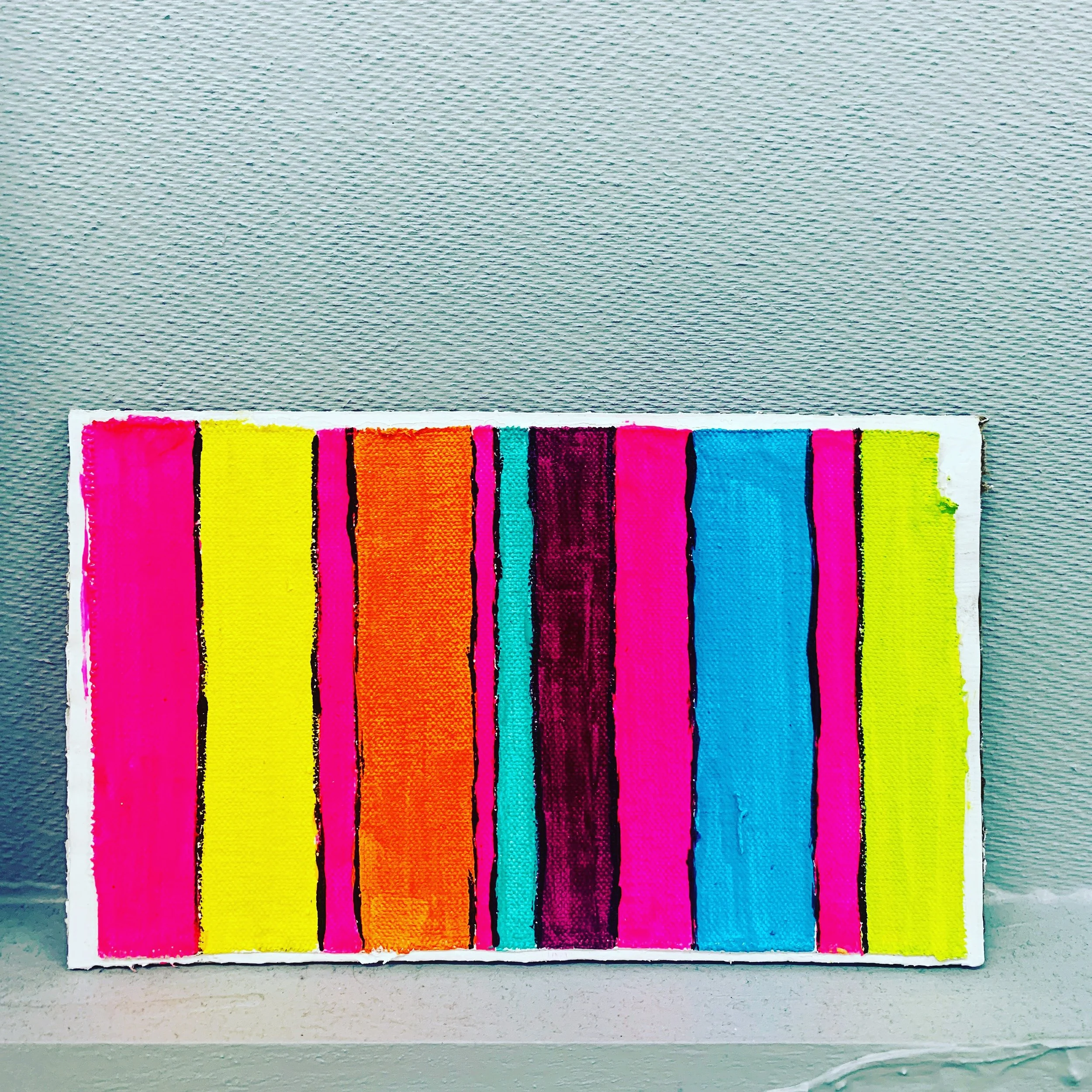 "Stripes on Canvas on Cardboard" 