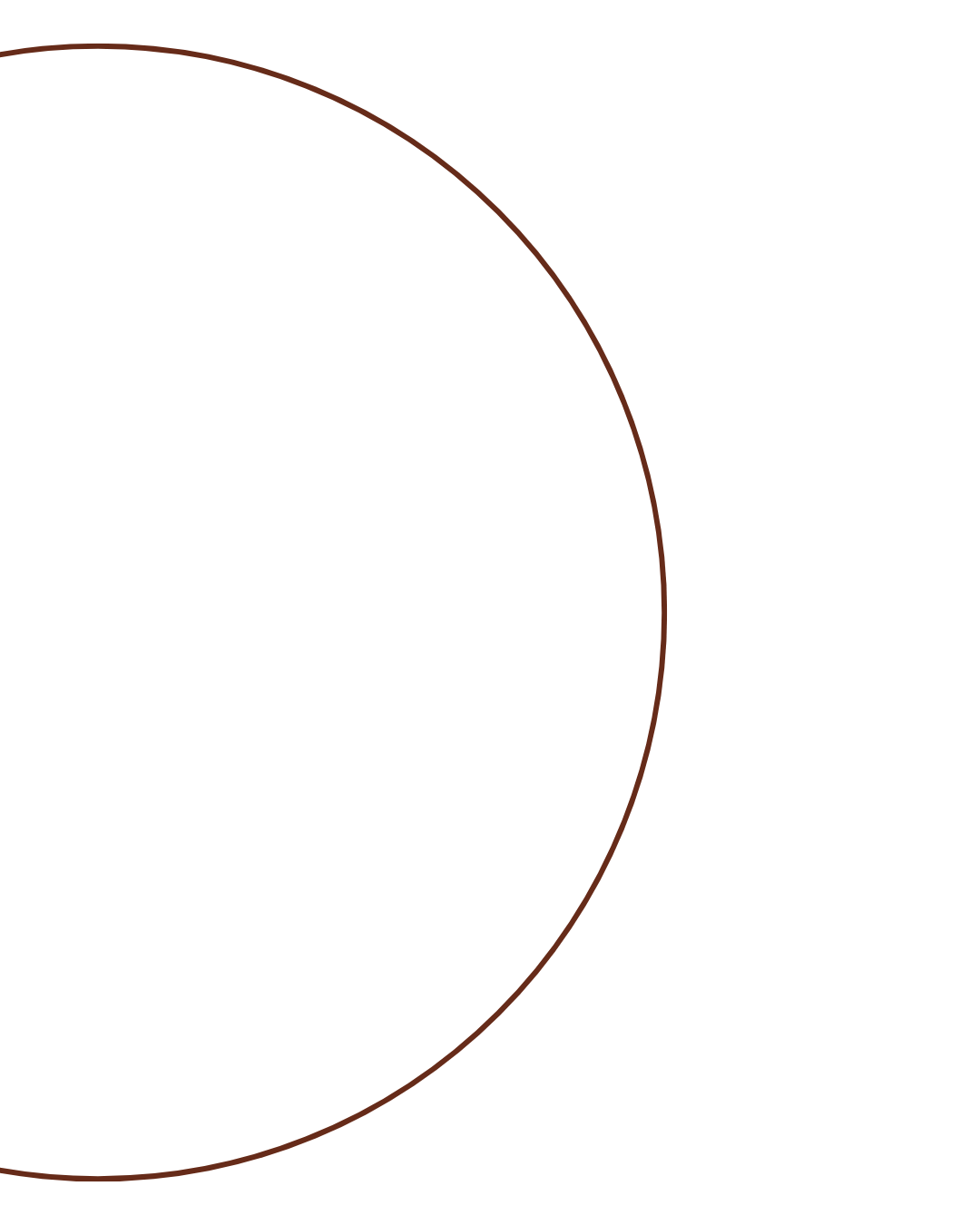 Outline of a brown circle.