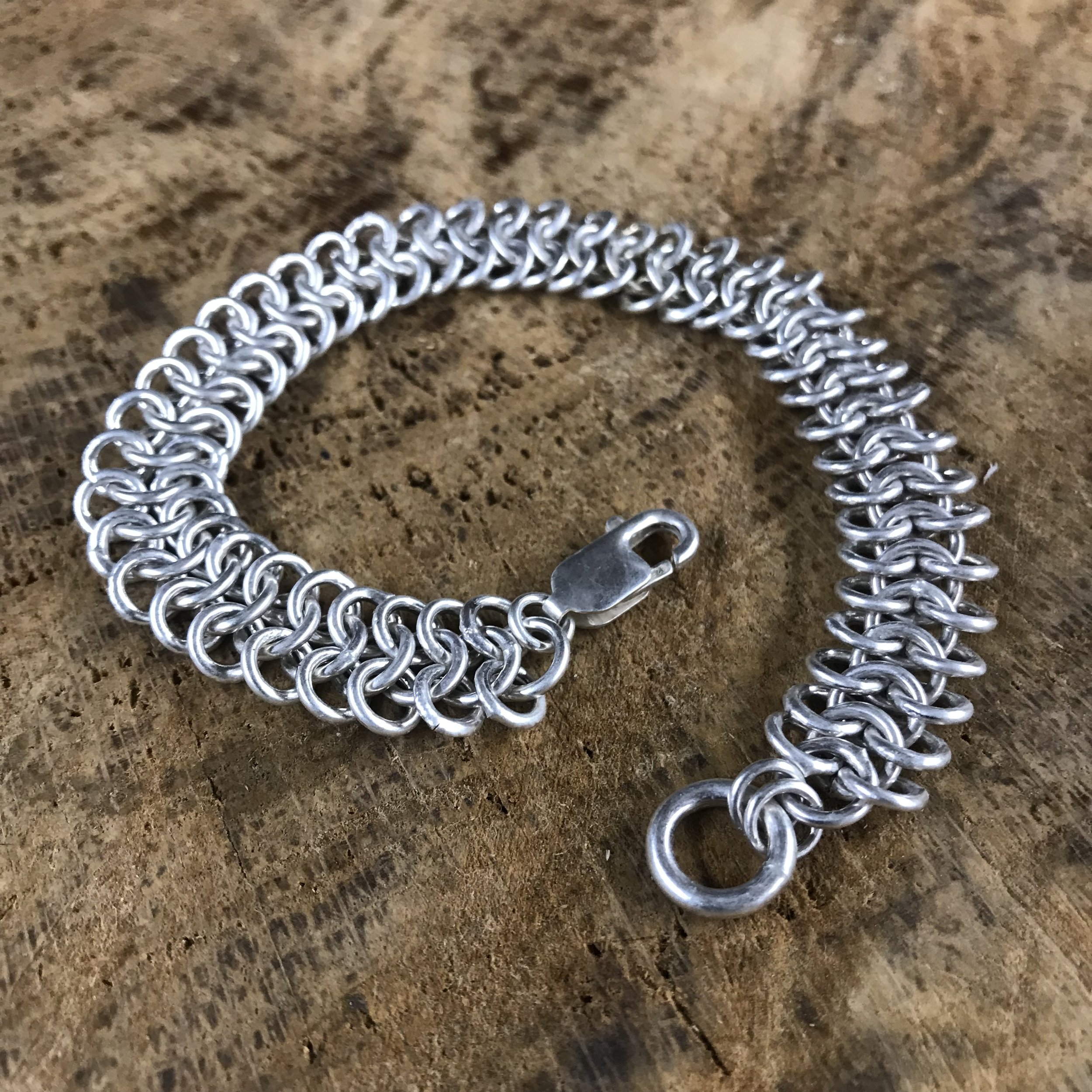 European 4in1 Fine and Sterling Silver Chainmail Bracelet — OberMetalWorks