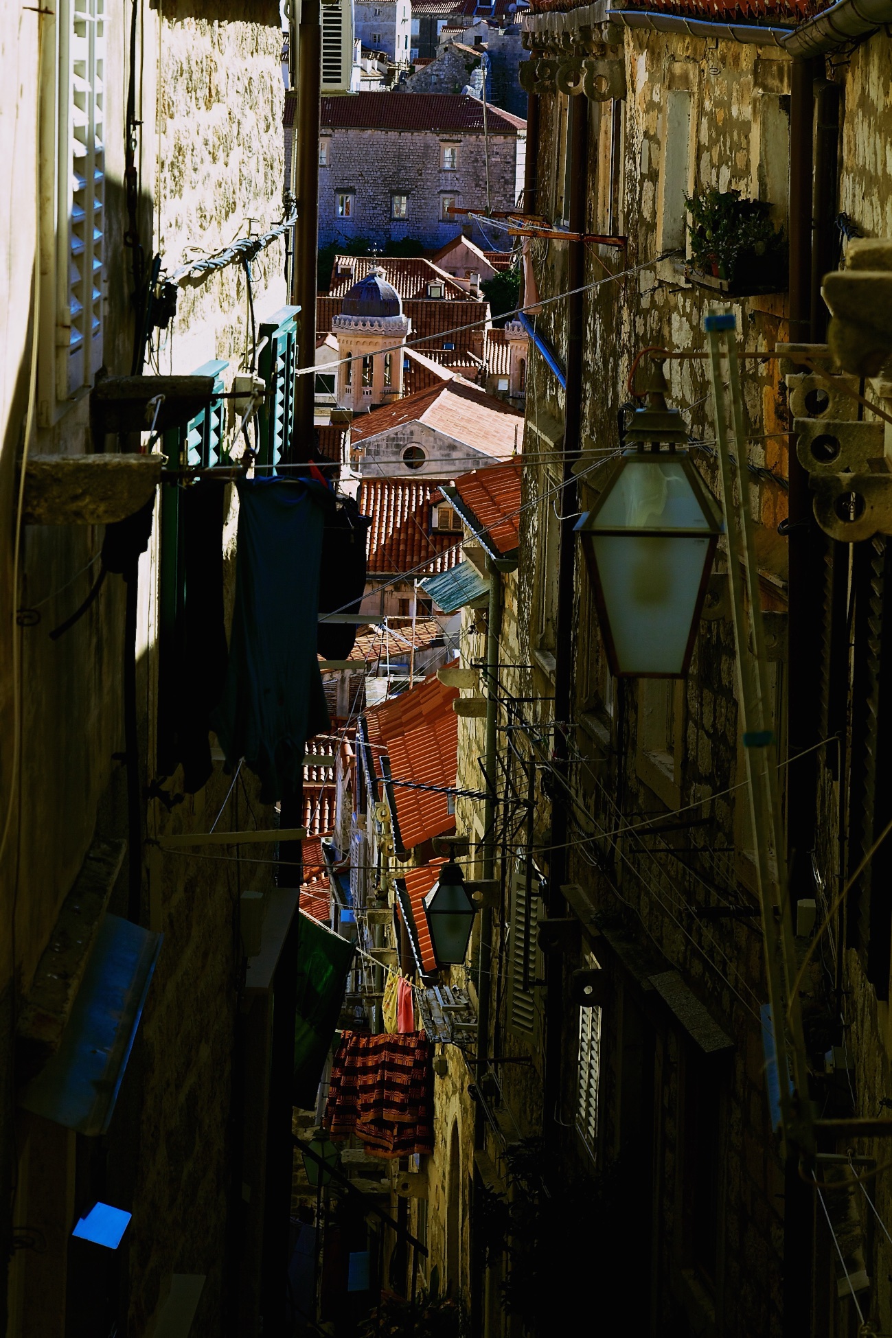 A chaotic corner of Dubrovnik, Croatia.