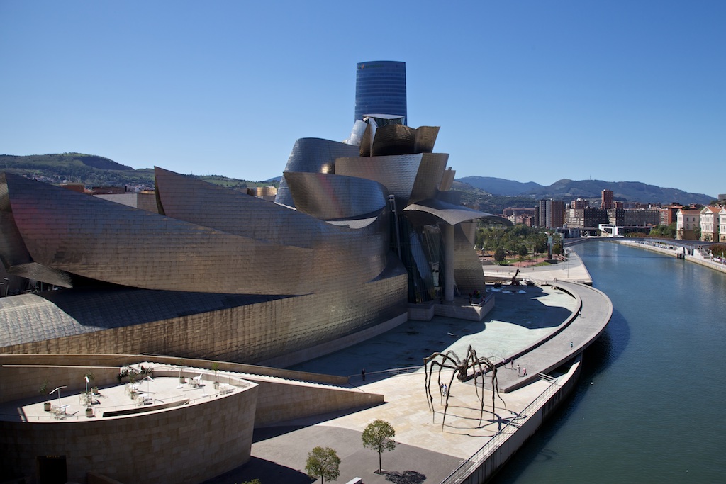 The titanium-clad Guggenheim museum in Bilbao, Spain.