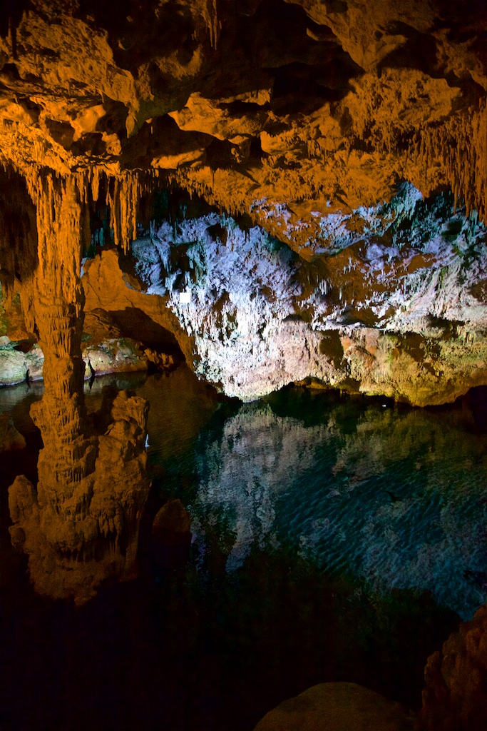 The cave lake in Neptune's Grotto. Alghero, Sardinia.