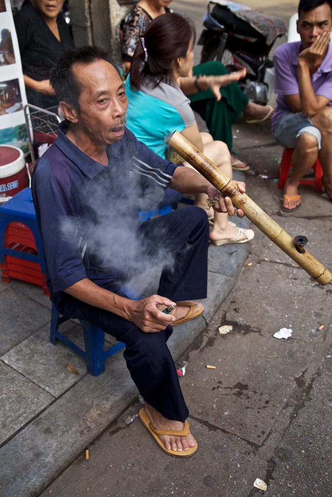 Smoker. Hanoi, Viet Nam.