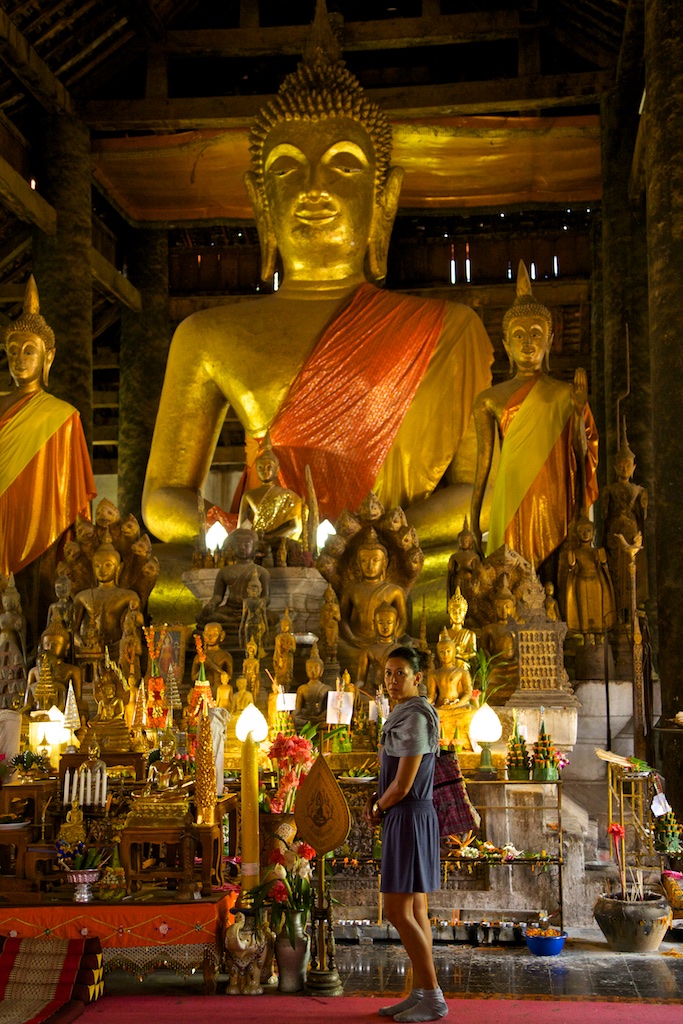 Buddhist temple in Luang Prabang, Laos (interior).