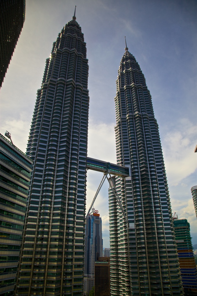 The Twin Towers in Kuala Lumpur, Malaysia, not long ago the highest structure on earth.