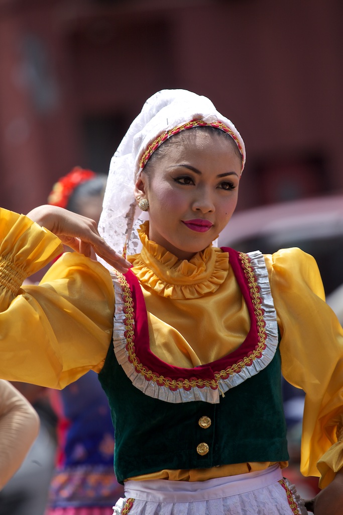 A folklore dancer in Malacca, Malaysia.