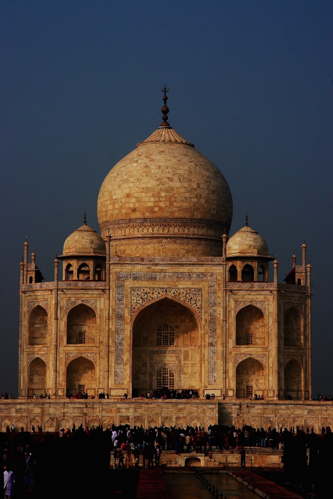 The Taj Mahal mausoleum in Agra, India.