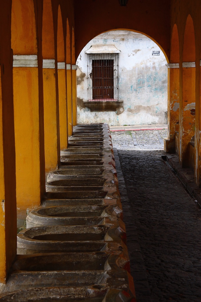 Fountains for public clothes washing. Antigua, Guatemala