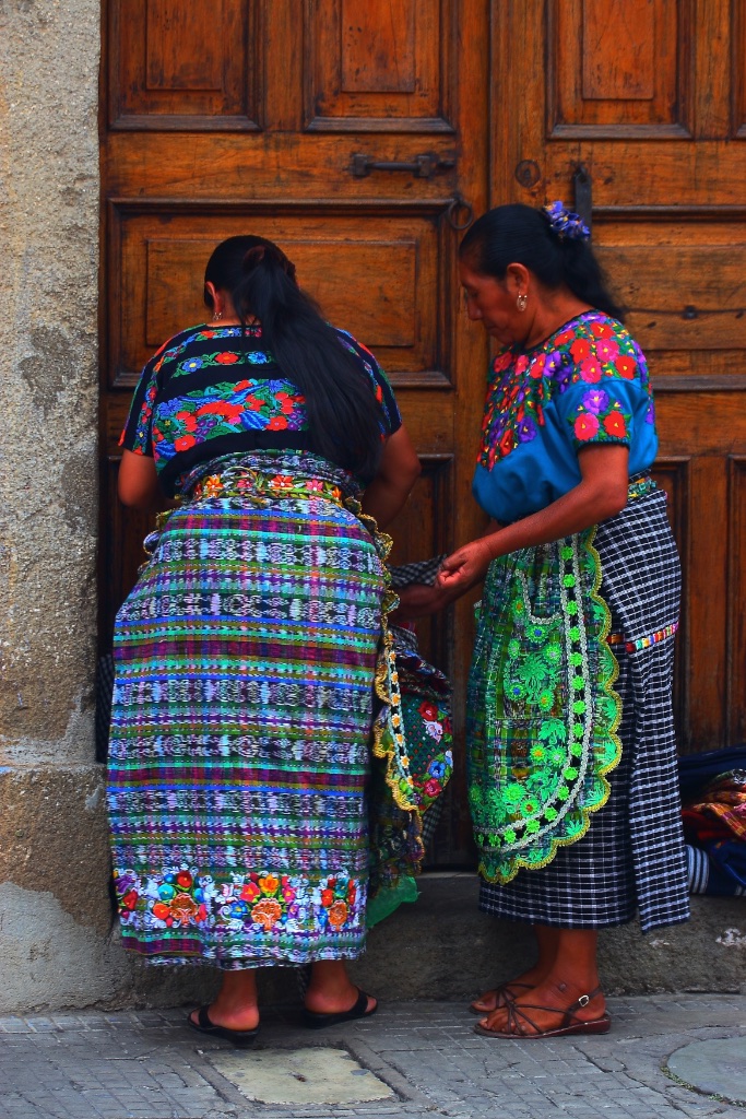 Two colourful ladies. Antigua, Guatemala.