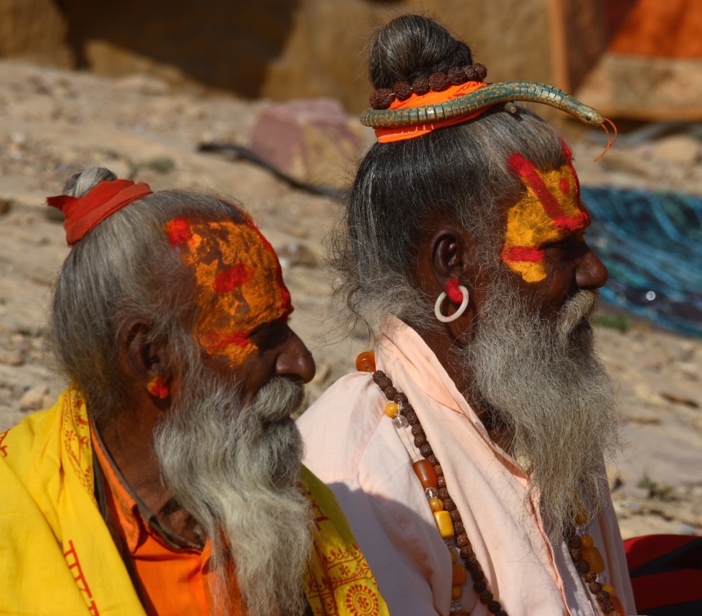 Two sadhus. Varanasi, India.