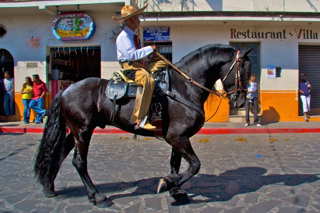 Hoofing it like Emiliano Zapata. Revolution day, Tepoztlán, Mexico.