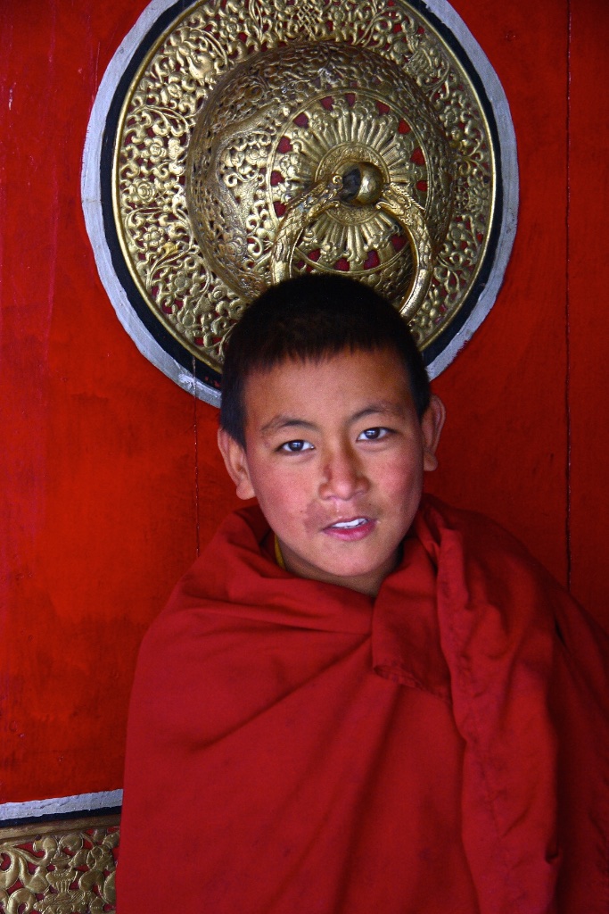 A Bhutanese monk apprentice.