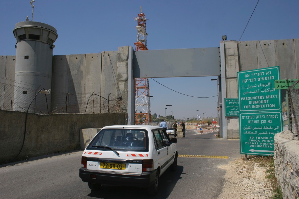 A checkpoint in the wall erected between Israel and Palestine's West Bank.
