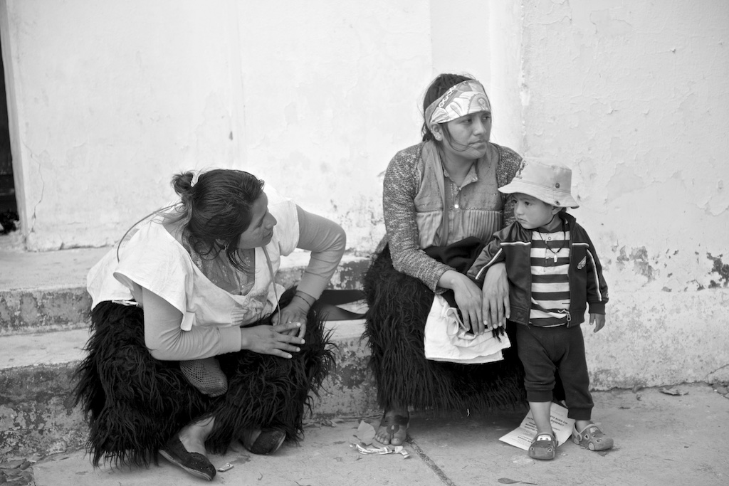 Native Zoques in their traditional, long-haired skirts. Chiapa de Corzo, Mexico.